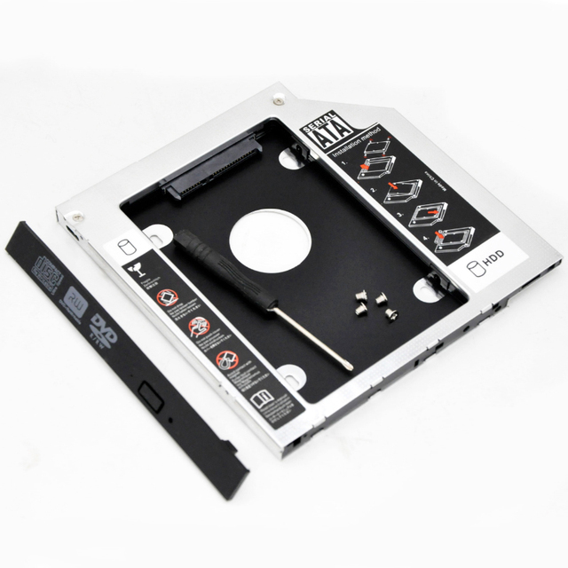 2.5 Inch SATA HDD Caddy 12.7mm Aluminum Plastic External Laptop Case 2nd Hard Disk Drive Enclosure for PC Laptops