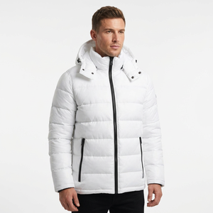<b>White</b> <b>Men's</b> Hooded Puffer Jacket Winter Down Alternative <b>Coat</b> Zip Up Casual Outerwear - Product Image 1