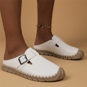 <span class=keywords><strong>Espadrilles</strong></span> à bout fermé respirantes d'été <span class=keywords><strong>vertes</strong></span>, blanches, brunes, bleues, noires, mocassins demi-chaussons décontractés, pointures 36-43 pour femmes - Product Image 1