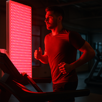 Panneau de luminothérapie rouge à écran tactile sur pied avec télécommande, prise US, appareil de soulagement de la douleur