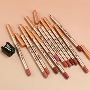 Crayon à lèvres en bois personnalisé avec logo, 12 couleurs, waterproof, longue tenue, non-transférable, fini mat, faible MOQ, ne colle pas au verre, maquillage longue durée - Product Image 1