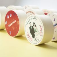Boîte Cadeau Ronde en Bois Personnalisable pour Gâteaux, Pâtisseries et Fromages