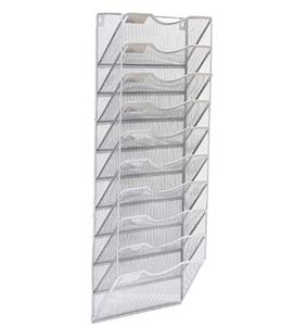 Mesh Metal 10 Pocket Hanging Wall File Organizer Wall Mount Paper <b>Folder</b> Holder Letter Rack Magazine Rack - Product Image 2