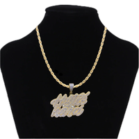 Collier pendentif Hip-Hop en acier inoxydable, lettres SAVAGE serties de zircons, logo personnalisé gravé, tendance pour hommes