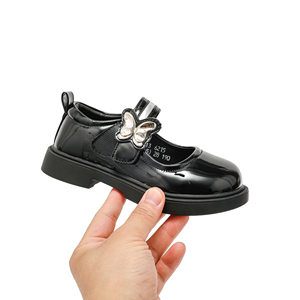 <strong>Girls</strong> Black Patent Leather Mary Jane School <strong>Shoes</strong>, Butterfly Buckle, Comfortable Kids Campus Uniform <strong>Dress</strong> <strong>Shoes</strong> for Daily Wear - Product Image 1