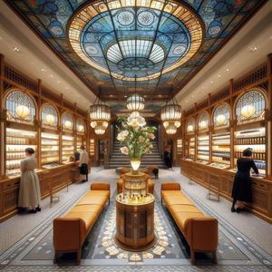 M & S Nuevas llegadas Pantalla de perfume de estilo retro medieval Iluminación LED Decoración de tienda interior Reseñas altas para tienda de perfumes - Product Image 3