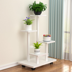 Multilayer Flower Pot Rack With Wheels Portable Metal Storage For Home Living Room Balcony Use - Product Image 3