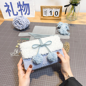 Kit de <span class=keywords><strong>tricot</strong></span> et <span class=keywords><strong>crochet</strong></span> DIY pour sacs à main, kit de toile plastique maillée pour sacs à bandoulière, matériaux de <span class=keywords><strong>tricot</strong></span> et <span class=keywords><strong>crochet</strong></span> DIY pour sacs bandoulière - Product Image 2