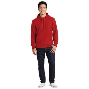 Sweats à capuche pour hommes 100% coton avec broderie de logo personnalisé, strass, respirant, pull décontracté, manches longues, imprimé uni pour l'hiver - Product Image 1