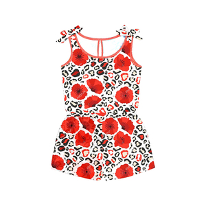 Romper Azul con Estampado de Leopardo para Niñas, con Tirantes Ajustables, Nuevo Romper de Verano para Bebés - Product Image 5