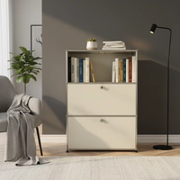 Meuble de salon en acier inoxydable personnalisable et auto-assemblable avec un design moderne, rangement modulaire pour bureau à domicile et bar à domicile
