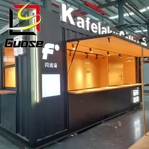 Custom Made Movable Bar Cafe Store 20ft Shipping Container Coffee Shop