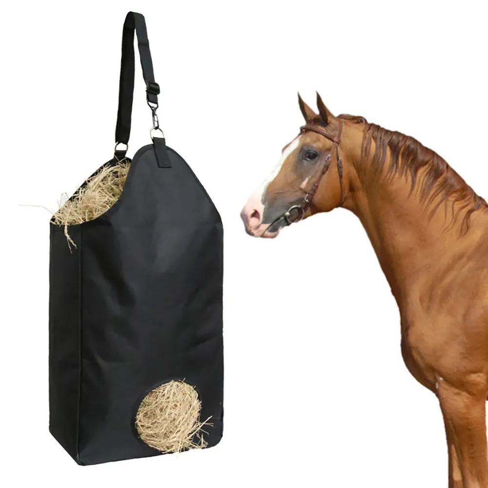 Slow Feed Hay Bag Hay Storage Feeder Pouch Tote Outdoor Horse Riding Performance Training Gear