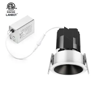 现代无装饰COB筒灯可调方形嵌入式发光二极管聚光灯铝8W 10W 15w嵌入式室内吸顶灯