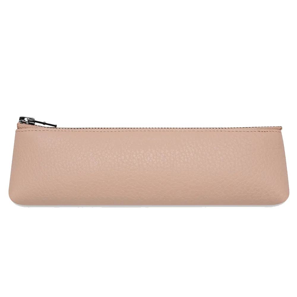 Wholesale Luxury Colorful High Quality Office Customized PU Leather Zippered Pen Pencil Pouch Bag Case