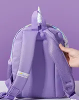 Einhorn-Kinderrucksack mit Pailletten, Wendbarer Kleinkind-Schulranzen, Holografischer Niedlicher Kinderrucksack mit Pompon-Netztasche
