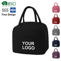 Sac isotherme réutilisable personnalisé pour le déjeuner, sac de transport thermique avec poignées tissées pour l'école et les sorties quotidiennes