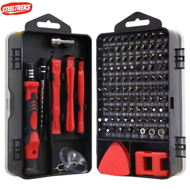 115 in 1 Cell Phone Repair Kit Steel Multifunction Tool Set with Hard Case Screwdriver Socket Set