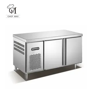 Chefmax Komersial Stainless Steel 10 Pan Pendingin Chiller Freezer Lemari Es Listrik Meja Kerja untuk Harga