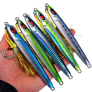 Leurre de jigging en eau salée WildTrek 30g-150g avec hameçon triple à plumes, jig en plomb réfléchissant au laser pour thon, <span class=keywords><strong>kingfish</strong></span>, zander et brochet - Product Image 1