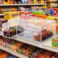 Distributeur de bonbons en acrylique transparent durable à 4 compartiments, boîte de rangement pour bonbons et chocolats en plexiglas pour confiserie