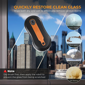 Robot Limpiacristales Eléctrico Profesional con Control Remoto por Aplicación, Aspiradora de Vidrios con Pulverizador de Agua para Uso Doméstico, en Automóviles y Autocaravanas, Sin Escobillas - Product Image 6