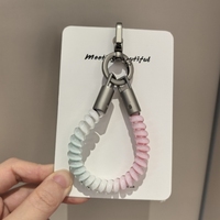 Farbverlauf-Telefonkabel-Schlüsselanhänger, Handy-Lanyard, Dekorativer Artikel, Niedliches Taschen-Accessoire, Anti-Verlust-Seil-Anhänger