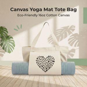 Bolsa de Lona de Algodón de 16 oz para Esterilla de Yoga, Ecológica, Grande, con Asa para el Hombro, Diseño de Patchwork, Suave y Resistente, para Gimnasio, Fitness y Viajes - Product Image 1