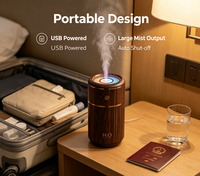 Humidificateur portable mini à brume froide avec éclairage LED rotatif, ultra silencieux, arrêt automatique et ions négatifs – Vente en gros