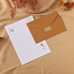 Ensemble d'enveloppes et de papier de <span class=keywords><strong>papeterie</strong></span> de style vintage Enveloppes fantaisie avec 3 Pape pour invitations, remise des diplômes, carte de voeux - Product Image 2