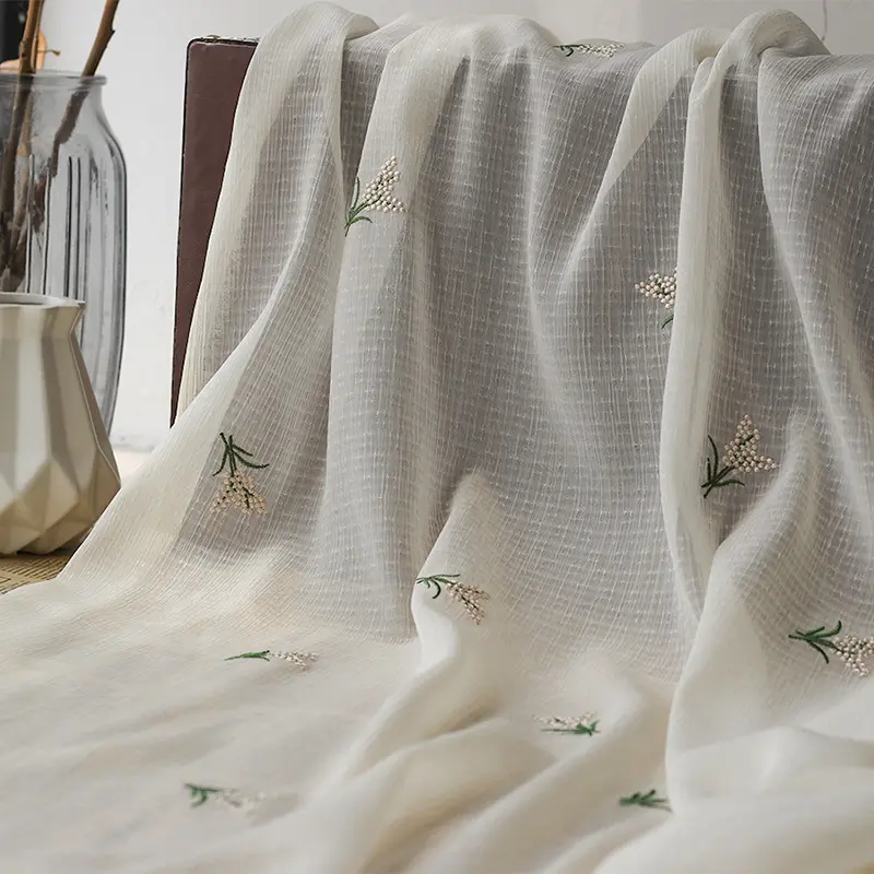 Модная шифоновая жаккардовая ткань из 100% полиэстера с вышивкой для платья, одежды