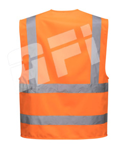 Gilet de sécurité haute visibilité unisexe AERO AFi-1160 avec logo personnalisable, impression numérique, fermeture éclair, imperméable, polyester, réfléchissant - Product Image 3