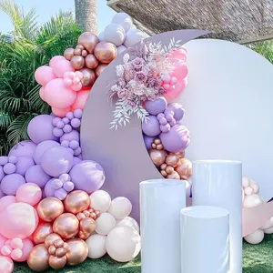 Listo en stock Kit de guirnalda de globos rosa púrpura con globos metálicos de oro rosa para Baby Shower boda princesa fiesta de cumpleaños