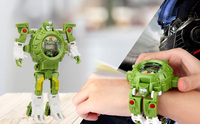 Montre robot transformable 3 en 1, montre numérique pour enfants avec projection, jouets robot transformables pour garçons et filles de 3, 4, 5 à 10 ans