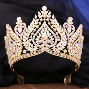 Corona Nobile Barocca Europea e Americana con Cristalli e Diamanti, per Spose e Regine, Regolabile, per Spettacoli Teatrali - Product Image 5