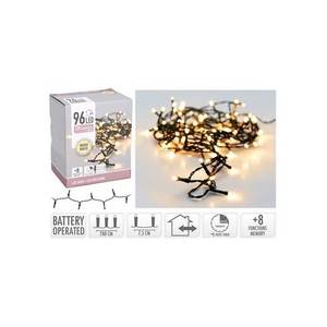 Guirlande à piles multifonctionnelle 96 LED, câble noir, lumière blanc chaud, 7,5 m, idéale pour décorer des événements et créer des ambiances - Product Image 2