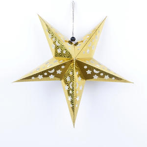 Décoration de Noël <span class=keywords><strong>en</strong></span> papier étoile 3D ajourée au laser, pendentif étoile, imperméable, écologique, pour les fêtes de mariage <span class=keywords><strong>en</strong></span> intérieur/extérieur - Product Image 4