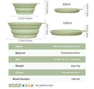 Top Factory Custom Aço Inoxidável <span class=keywords><strong>Dog</strong></span> Cat Bowls Dobrável Silicone Pet Food Tigela De Água Dobrável Silicone <span class=keywords><strong>Dog</strong></span> Cat Bowls