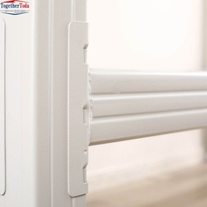 Cama litera doble con estructura de acero y armarios de almacenamiento debajo de la litera, cama litera metálica resistente para dormitorios y espacios de vida compartidos - Product Image 6