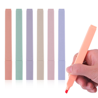 Surligneurs pastel 6 couleurs |   Pointe de ciseau douce et lisse de 1 à 4 mm, résistante aux taches, séchage rapide, pour étudiants et professionnels