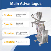 Machine d'emballage automatique multifonctionnelle à trois soudures latérales VFFS pour sachets en plastique et papier, pour le remplissage et la scellage de poudres granulaires