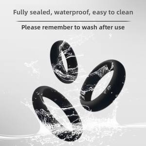 Sexbay fabrika toptan silikon Penis halkası seti yetişkin yapay Penis kilit halkası seks oyuncakları su geçirmez silikon horoz yüzükler erkekler için - Product Image 4