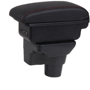 กล่องคอนโซลพนักแขนในรถหนัง Pu สีดำสำหรับ <span class=keywords><strong>Nissan</strong></span> Versa/<span class=keywords><strong>Almera</strong></span> 2020-2022,แบบเลื่อนสองชั้นดีไซน์ USB สไตล์ญี่ปุ่น - Product Image 2