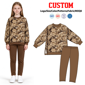 Pantalones Leggings Deportivos de Tenis para Niñas Pequeñas con Estampado de Leopardo, Ropa Deportiva de Yoga al por Mayor, Spandex/Orgánico, Boutique Trendyism - Product Image 1