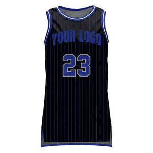 Custom Men's <b>Basketball</b> Jersey Striped Design Sublimated Print Moisture Wicking 100% Polyester Tank Top Number 23 Front Logo - Product Image 2