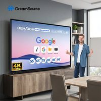 Недорогая 75-дюймовая интерактивная смарт-доска 4K с двумя ОС, AI-камерой и сенсорным экраном для обучения в классах