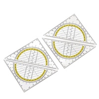 Großhandel Büro Günstiges 14 cm Winkellineal Multifunktionales Lineal-Set Dreieckiges Hochwertiges Transparentes Plastik-Dreiecklineal