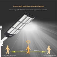 Lampe solaire LED pour éclairage public, usage domestique, extérieur, étanche, jardin, indice de protection IP67, lampe en ABS, capteur de mouvement humain, lampe solaire pour éclairage public pour les autoroutes