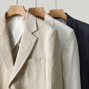 <span class=keywords><strong>Blazer</strong></span> da <span class=keywords><strong>uomo</strong></span> in <span class=keywords><strong>lino</strong></span> sottile taglie forti, stile coreano, casual retrò giapponese, monopetto, tinta unita - Product Image 4