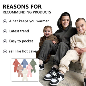 Sudaderas con Capucha para Niños de Alta Calidad con Etiqueta Personalizada del Fabricante, Conjuntos de Ropa para Niños Suaves, Conjuntos de Ropa para Niños de Color Sólido - Product Image 2